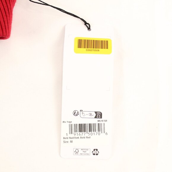 Alo Yoga Denim Knit High-Waist Flare Pant in Dark Bold Red - Size Medium - NWT - Picture 9 of 9